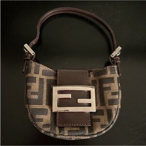 Fendi Zucca Canvas FF Logo Mini Croissant Bag | Vintage & Rare | Priced to Sell